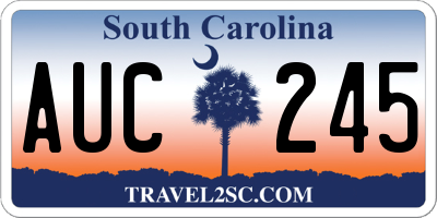 SC license plate AUC245