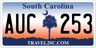 SC license plate AUC253