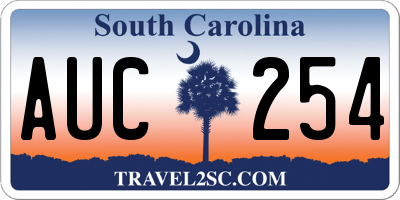 SC license plate AUC254
