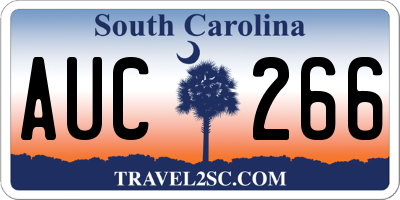 SC license plate AUC266