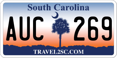 SC license plate AUC269