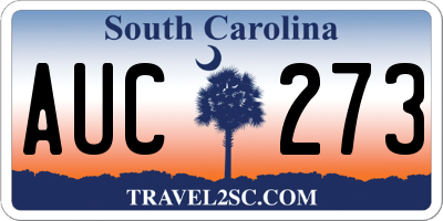 SC license plate AUC273