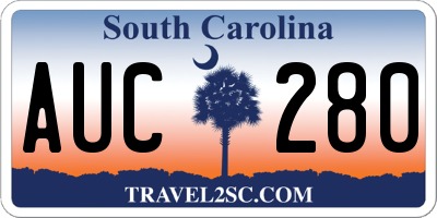 SC license plate AUC280