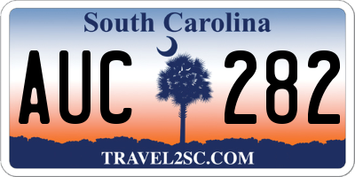 SC license plate AUC282