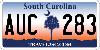SC license plate AUC283