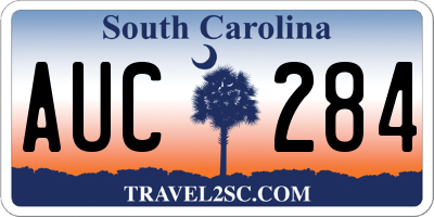 SC license plate AUC284