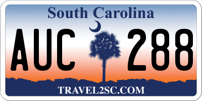 SC license plate AUC288