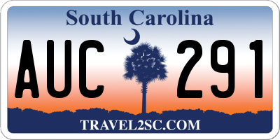 SC license plate AUC291