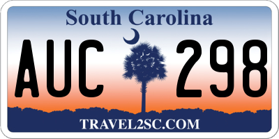 SC license plate AUC298