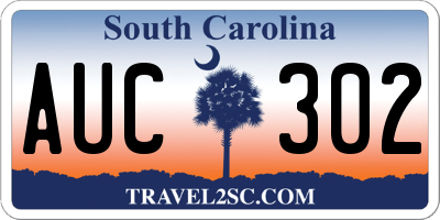 SC license plate AUC302