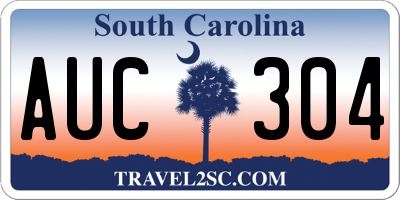 SC license plate AUC304