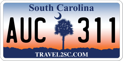SC license plate AUC311