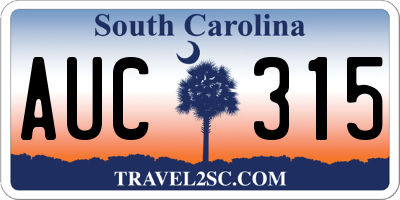 SC license plate AUC315