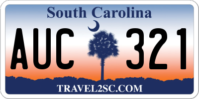 SC license plate AUC321
