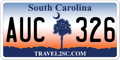 SC license plate AUC326