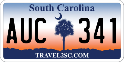 SC license plate AUC341