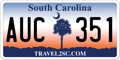SC license plate AUC351