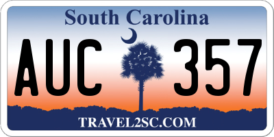 SC license plate AUC357