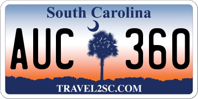SC license plate AUC360
