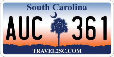 SC license plate AUC361