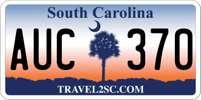 SC license plate AUC370