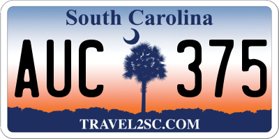 SC license plate AUC375