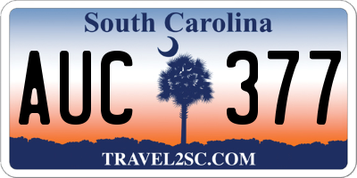 SC license plate AUC377