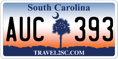 SC license plate AUC393
