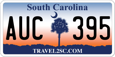 SC license plate AUC395