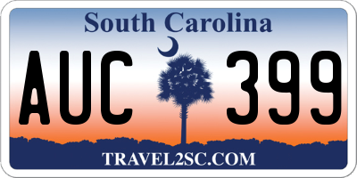 SC license plate AUC399