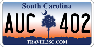 SC license plate AUC402