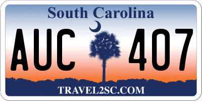 SC license plate AUC407