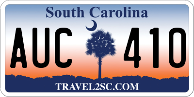 SC license plate AUC410
