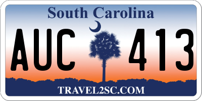 SC license plate AUC413