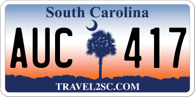 SC license plate AUC417