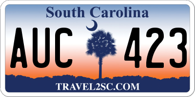 SC license plate AUC423