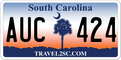 SC license plate AUC424