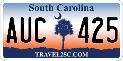 SC license plate AUC425