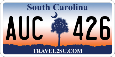 SC license plate AUC426
