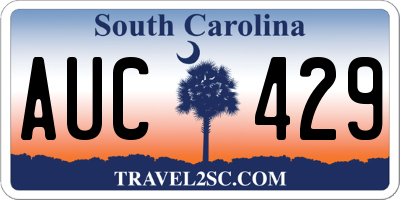 SC license plate AUC429