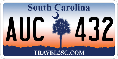 SC license plate AUC432