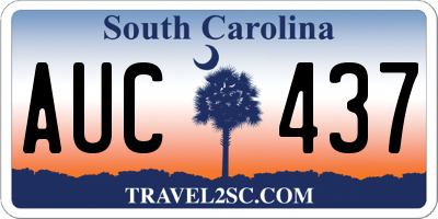SC license plate AUC437