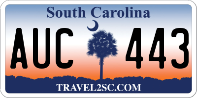 SC license plate AUC443