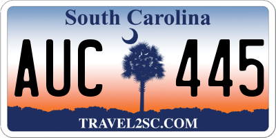 SC license plate AUC445