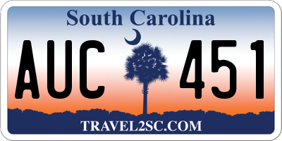 SC license plate AUC451