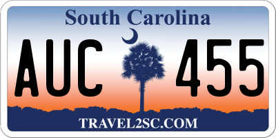 SC license plate AUC455