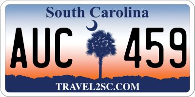 SC license plate AUC459