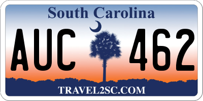SC license plate AUC462