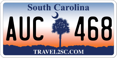 SC license plate AUC468