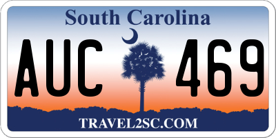 SC license plate AUC469